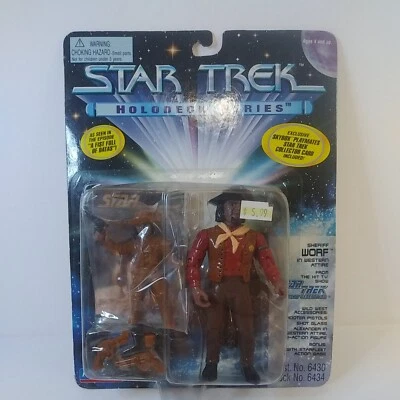 New 1995 Star Trek Holodeck Series Sheriff Worf & Alexander Figure Playmates - Image 1 of 4