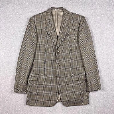 Corneliani Blazer Mens EU 50L Wool Plaid Brown Sports Coat Made in Italy - Image 1 of 4
