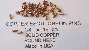 SCHILDSTIFTE MASSIV KUPFER 300 Stk. 1/4" X 16 GA. U.S.A. HOLZ / LEDER Neu   - Bild 1 von 1