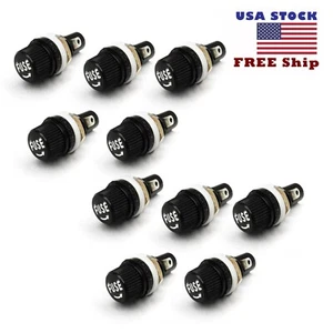 10pcs 250V 10A 5x20mm Panel Mount Screw Cap Fuse Holder Case Kit For Glass Tube - Photo 1/1