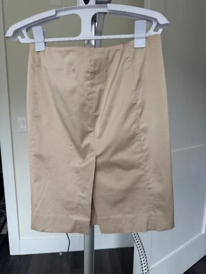 Bebe Beige Skirt Size 2 Knee Length Work or Dinner Cotton Viscose Blend - Imagem 1 de 4