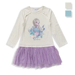 Abito bambina Disney Frozen vestitino stampato con gonna tulle brillantini 5692 - Foto 1 di 7