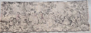 Vintage French Pastoral Wall Tapestry 51"x18" – Romantic Courting Scene READ - Picture 1 of 11
