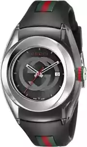 GUCCI SYNC L YA137301 Sync Black Rubber Strap 36mm Unisex - Picture 1 of 14