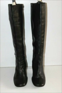 CJBIS Charles Jourdan Bottes Vintage Tout Cuir Noir T 6 B / 37 BE - Foto 1 di 7