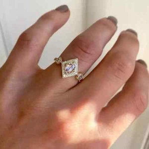 2Ct Oval Lab Created Diamond Women's Engagement Ring 14K Yellow Gold Plated - Picture 1 of 8
