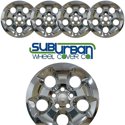 Se adapta a Jeep Wrangler 2013-2018 # 8911P-C 18" 5 radios cromados cubiertas de rueda juego nuevo/4 Foto 1 de 4