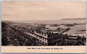 Neuer Maulwurf und Geraden von Gibraltar Hafen Szene Boote & Schiffe Postkarte - Bild 1 von 2