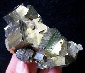 244g 80mm SHARP CUBIC Shiny Golden Pyrite with Sphalerite from Peru 3311 - Picture 1 of 7