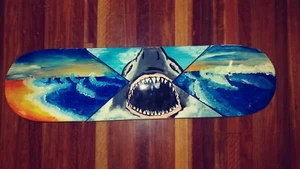 Hand painted Skate Board Deck . Australian Artist. White pointer - Picture 1 of 8