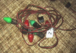 Vintage 6 red & green lamp Christmas Tree light string - Picture 1 of 2