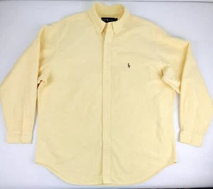 Camisa Ralph Lauren Para Hombres Yarmouth Manga Larga Con Botones Amarilla Talla 17-35 - Imagen 1 de 6