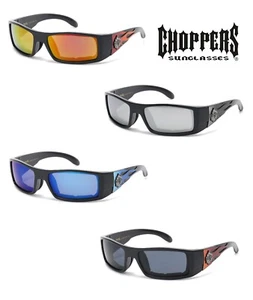 Choppers Padded Foam Wind Resistant Motorcycle Riding Biker Sunglasses Flames - Picture 1 of 8