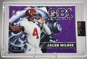 Jalen Milroe 3/3 2024 Wild Card QB1 Rookie RC Platinum Purple Foil Seahawks SSP - Picture 1 of 2