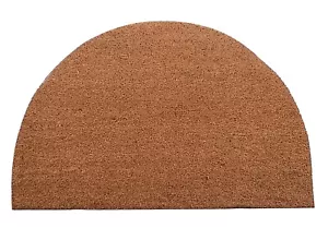 60x90 cm Nubra Natural Plain Half Round PVC Backed Coir Doormat - Picture 1 of 7