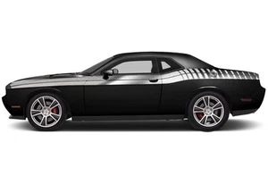 Vinyl Decal Side Gradient Stripe Wrap Kit fits 2008-2016 Dodge Challenger SILVER - Picture 1 of 1