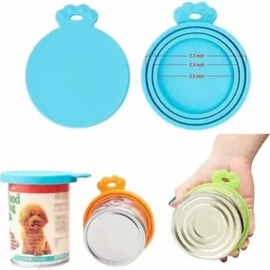 3 in 1 Pet Food Can Lids Dog Cat Tin Covers Caps Bean Tin Lids - Picture 1 of 13