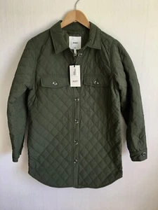 Object Green Quilted Shirt Jacket Button Fastening Size 36 UK 8 - Picture 1 of 13