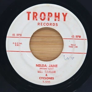 BILL TAYLOR & CYCLONES - NELDA JANE / BULLWHIP ROCK - ROCKABILLY 45 TROPHY - Bild 1 von 2