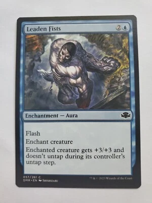 MTG Magic The Gathering Card Leaden Fists Enchantment Aura Blue Dominaria Remast - Image 1 of 2