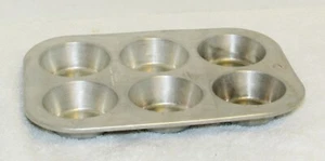 Vintage Comet alluminio muffin cupcake teglia latta 6 slot USA - Foto 1 di 3