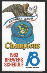¡Horario de béisbol 1983 de los Milwaukee Brewers MLB!!! The Bowling Game - Imagen 1 de 2
