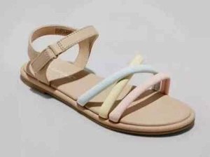 Girls' Anja Ankle Strap Sandals Multicolor - Cat & Jack - Size 4 - Picture 1 of 2