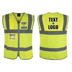 Safety Vest CUSTOM Hi-Vis PERSONALIZED Print in full color - Picture 1 of 14