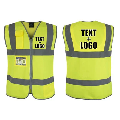 Safety Vest CUSTOM Hi-Vis PERSONALIZED Print in full color - Image 1 of 4