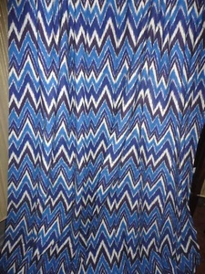ROSE TREE NEW HAVEN BLUE CHEVRON IKAT (PAIR) POLE TOP DRAPERY PANELS 50X86 - Picture 1 of 9