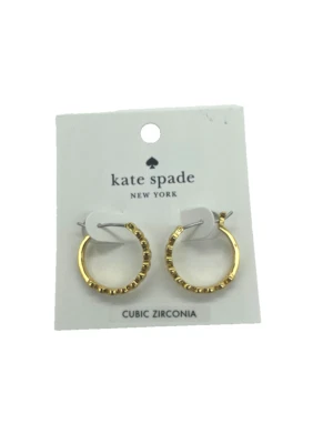Pendientes Kate Spade Huggies 921 transparente/oro Foto 1 de 4
