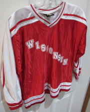 Wisconsin Badgers NCAA Hockey Jersey boy's size Large 14 -16 LK Apparel