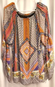 New Directions Tunic Blouse Women's Large with Flared Sleeves - Picture 1 of 3