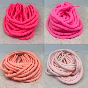 1 Strang Heishi Perlen Polymer Clay Perlen Scheiben 4mm 400 St. Heishi Pink Rosa - Bild 1 von 4