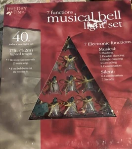 40 Indoor Holiday Time Musical Bell Light Set 7 Function 25 Songs 17’ New Clear - Picture 1 of 10
