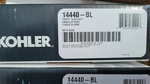 KOHLER 14440-BL Purist Bathroom Glass Shelf, Matte Black ~ MSRP $352.12 - Picture 1 of 2