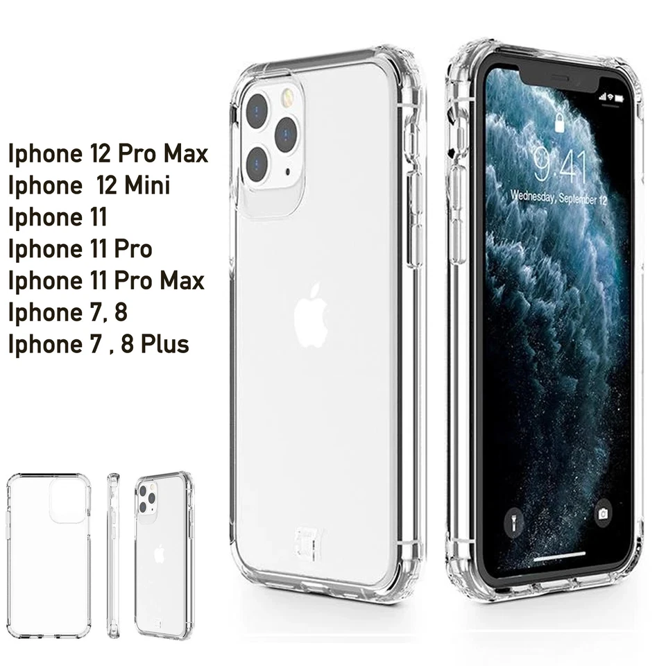 iPhone 12 Pro Max, Mini Thick Clear Transparent TPU Case Rubber Protection - Image 1 of 1