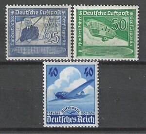 Germany Third Reich Mi# 603 & 669 - 670 MH Air Mail *