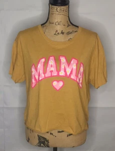 Next Level Shirt Gr. XL Damen Ladies T-Shirt Crop Mama hellbraun kurzarm - Bild 1 von 6