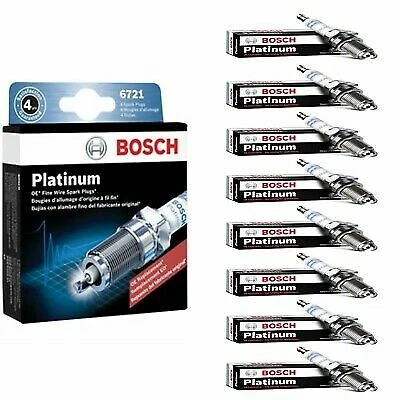 8 Platinum Spark Plugs Bosch For 1985-1986 CHEVROLET C20 SUBURBAN V8-5.0L - Image 1 of 4