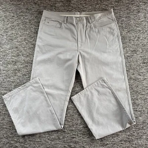 J Lindeberg Trousers Mens W36 L32 Grey Golf Chinos Straight Fit Zip Fly Cotton - Picture 1 of 10