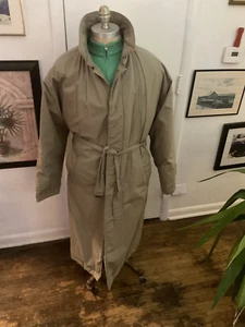 Men's Aviator International Tan Down Trenchcoat Sz L - Picture 1 of 16