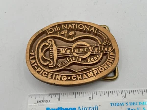 Vintage 10th National Flat-Picking Championship Guitar Walnut Valley Belt Buckle - Picture 1 of 3