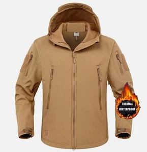 Mens Tactical Jacket Waterproof Military Soft Shell Work Windbreaker Jacket Coat - Picture 1 of 26