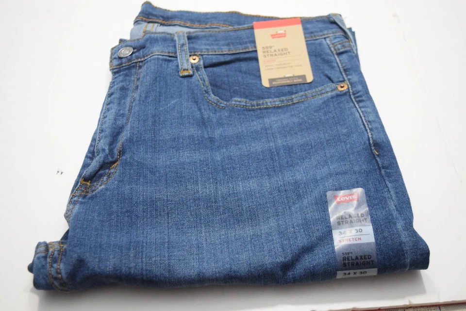 Levi's Mens 559 Relaxed Straight Jeans Regular 34w X 30l 30 Steely Blue