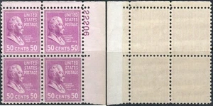 US Scott #831, Plate block of 4, MNH "50 cent William Howard Taft" - Picture 1 of 1