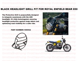 BLACK HEADLIGHT GRILL FIT FOR ROYAL ENFIELD BEAR 650 - Picture 1 of 4