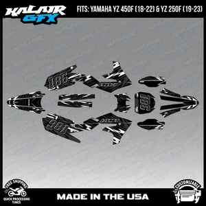 Graphics Kit for Yamaha YZ450F (2018-2022) and YZ250F (2019-23) Twitch - White - Picture 1 of 4
