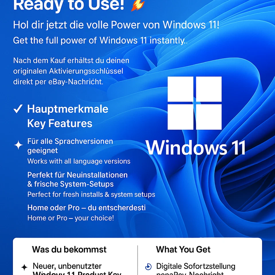 🪟 Windows 11 Pro or Home Key | Versión 64 bits Envío instantáneo 🔑 Foto 1 de 1