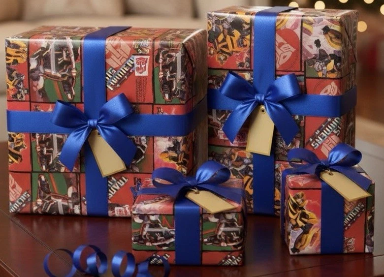 Vintage TRANSFORMERS Gift Wrap – 70 Sq Ft – Optimus Prime & Bumblebee  – USA - Image 1 of 4